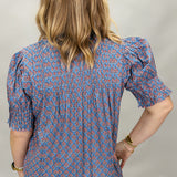 Coat Of Many Colors Smock Sleeve Button-up Top