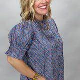 Coat Of Many Colors Smock Sleeve Button-up Top