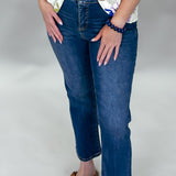 Country Boy's Dream High Rise Straight Crop Jeans, Dark