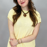 Crowded Table Capped Sleeve Knit Lightweight Sweater, Butter