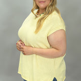 Crowded Table Capped Sleeve Knit Lightweight Sweater, Butter