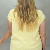 Crowded Table Capped Sleeve Knit Lightweight Sweater, Butter