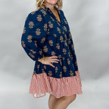 Crying Over You Block Print Tunic Dress, Navy (Mommy & Me Available)