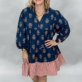 Crying Over You Block Print Tunic Dress, Navy (Mommy & Me Available)