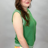 Dancing In The Moonlight Ribbed Sleeveless Sweater, Green