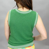 Dancing In The Moonlight Ribbed Sleeveless Sweater, Green