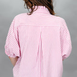 Day Tripper Dolman Sleeve Seersucker Stripe Top, Pink