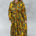 IVY JANE Derby Day Collared Button Down Horse Print Midi Dress, Green