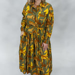 IVY JANE Derby Day Collared Button Down Horse Print Midi Dress, Green, alternate product view