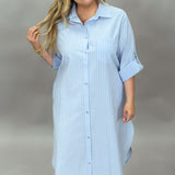 Drama Queen Button-Up Stripe Dress