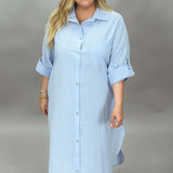 Drama Queen Button-Up Stripe Dress