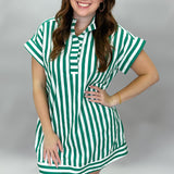 Electric Touch Stripe Midi Dress, Green