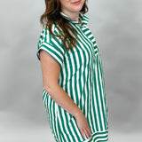 Electric Touch Stripe Midi Dress, Green