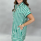 Electric Touch Stripe Midi Dress, Green