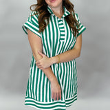 Electric Touch Stripe Midi Dress, Green