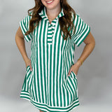 Electric Touch Stripe Midi Dress, Green