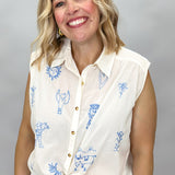 Escapade Hand Embroidered Sleeveless Top