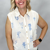 Escapade Hand Embroidered Sleeveless Top