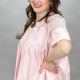 Excuse The Mess Sheer Medallion Top, Pink