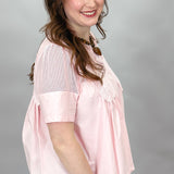 Excuse The Mess Sheer Medallion Top, Pink