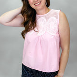 Excuse The Mess Sleeveless Medallion Top, Pink