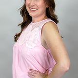 Excuse The Mess Sleeveless Medallion Top, Pink
