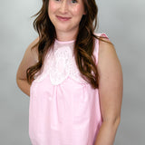 Excuse The Mess Sleeveless Medallion Top, Pink