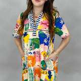 Fool That I Am Tropical Print Shirt Dress