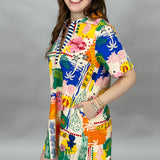 Fool That I Am Tropical Print Shirt Dress