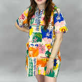 Fool That I Am Tropical Print Shirt Dress