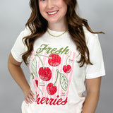 Fresh Cherries T-Shirt, Cream