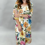 Garden Party Long-sleeve Dress, Multi