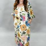 Garden Party Long-sleeve Dress, Multi