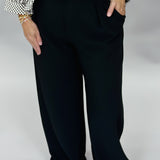 Glad You Came Wide Leg Belted Pants, Black