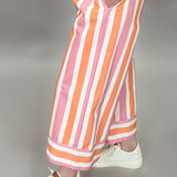 Got Better Striped Cropped Pants, Pink