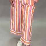 Got Better Striped Cropped Pants, Pink