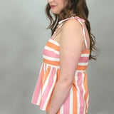 Got Better Striped Babydoll Top, Pink