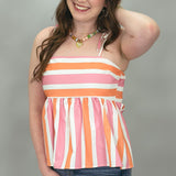Got Better Striped Babydoll Top, Pink