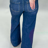 He Gets That From Me Mid Rise Ankle Wide Flare Jeans, Dark