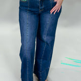He Gets That From Me Mid Rise Ankle Wide Flare Jeans, Dark