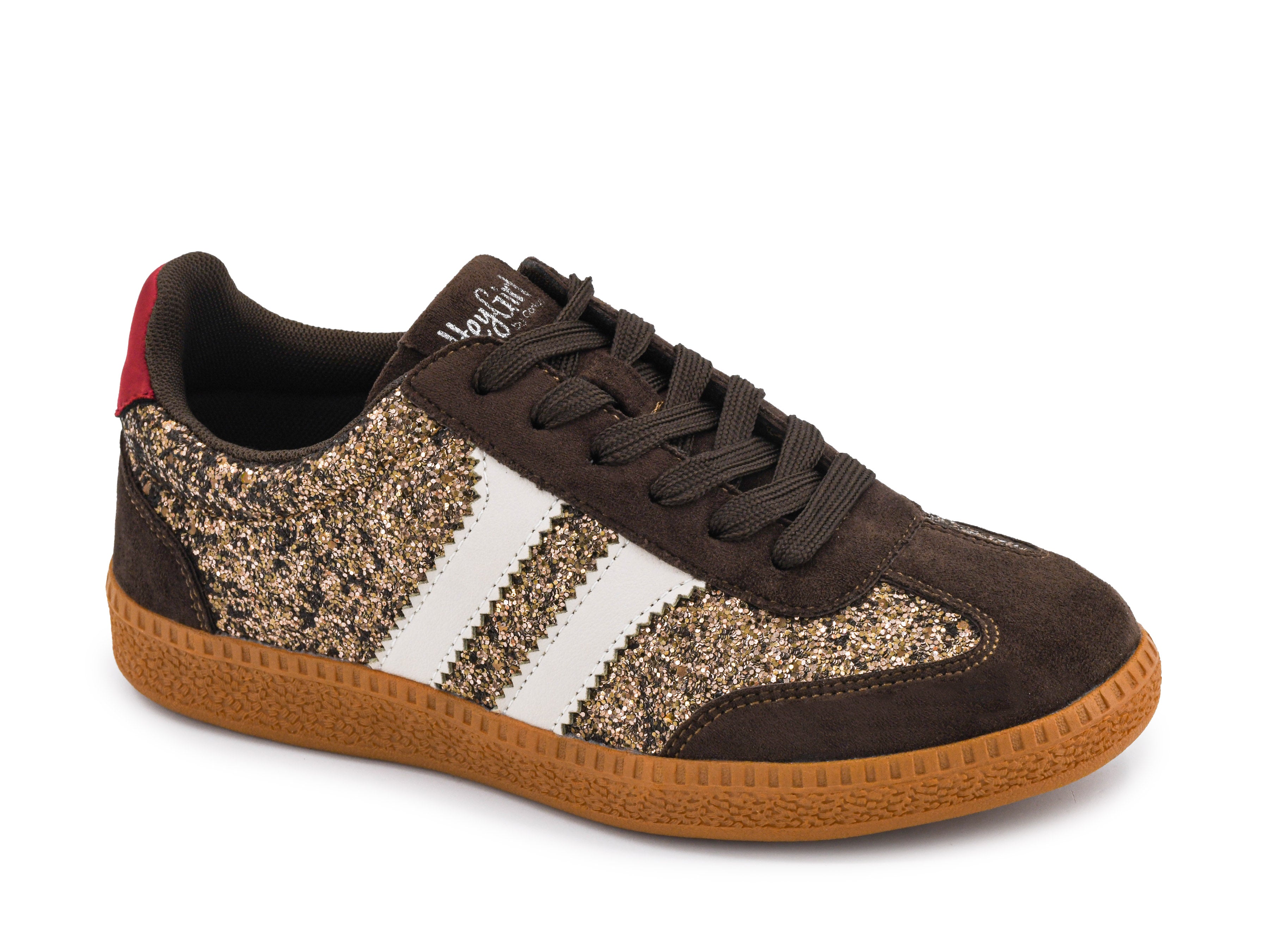 Corkys Heads Up, Chocolate Glitter Retro Sneaker