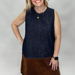 THML Heartbeat Highway Colorblock Sleeveless mini Dress, Denim, alternate product view