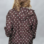 COMPANIA FANTASTICA I Love A Rainy Night Floral Print Rain Jacket, Brown, alternate product view