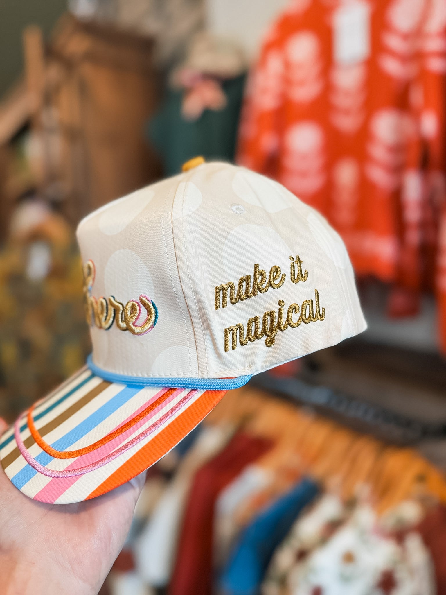 Hey There Stripe Trucker Hat