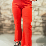 Sun Is Shining Straight Mid-Rise Step Hem Jeans, Fiesta