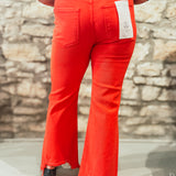 Sun Is Shining Straight Mid-Rise Step Hem Jeans, Fiesta