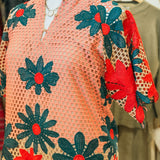 Lulu Half-Sleeve Floral Mini Dress, Sedona