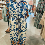 Jaded Lover 3/4 Sleeve Floral Midi Dress