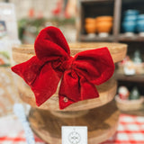 Fabric Bow w/Magnet, Red Velvet