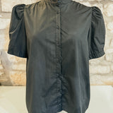 We Should Be Together Ruffle Collar Front Button Top